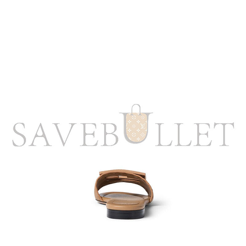 FENDI BAGUETTE LIGHT BROWN LEATHER SLIDES 8R8136AQY2F1WYD